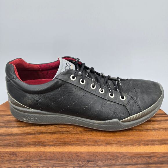 Ecco Biom Hybrid Golf Shoes Men's 10 44 Black Yak Leather Spikeless Sneakers - Picture 1 of 9